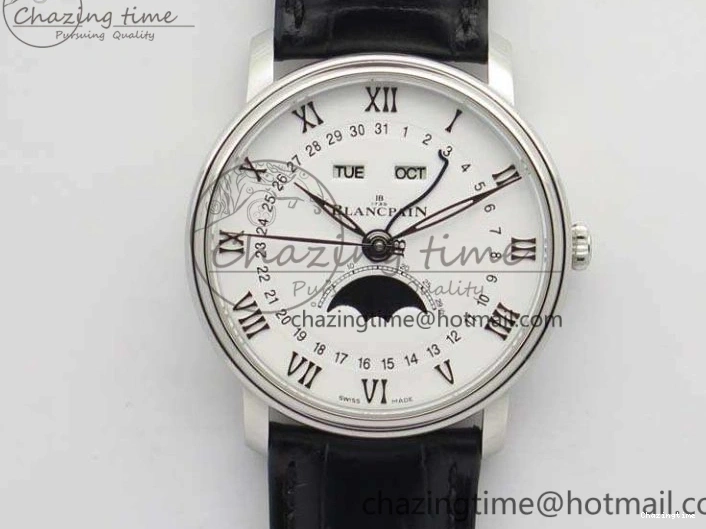 0318 WellDesigned Villeret 6651 YG ZF 1:1 Best Edition White Dial on Brown Leather Strap A 8000